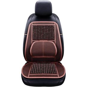 Blueshyhall Seat Cushion, Natural Wood Beaded Comfortable Seat Cover Massaging Driver Cushion for Car Truck (Brown)
