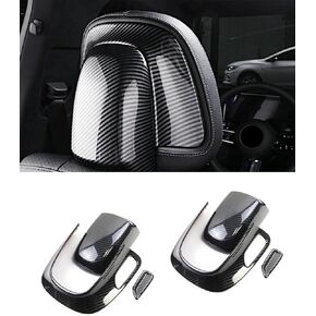 Front Seat Headrest Panels-Carbon Fiber Pattern Trim-Compatible with Mercedes-Benz C-Class W206 2022 2023 2024, GLC X254 2023 Accessories