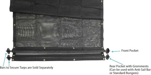 منتجات Mytee غطاء قماش شبكي مطلي بالفينيل لشاحنة قلابة مقاس 5 × 12 بوصة مع جيب مزدوج مقاس 5 بوصة ووزن 18 أونصة in Kuwait