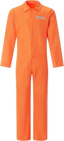 Orange Prison Jumpsuit Costume Women Men Jail Halloween Costumes Couples Matching Prisoner Cosplay Outfits in Kuwait