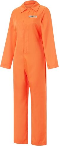 Orange Prison Jumpsuit Costume Women Men Jail Halloween Costumes Couples Matching Prisoner Cosplay Outfits in Kuwait