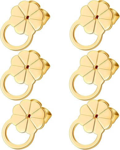 Earring Backs - 8pcs Locking Earring Backs for Studs, Hypoallergenic 18k Gold Colour Retention Earring Backs Replacements for Studs Droopy Ears (Gold and Silver) in Saudi Arabia