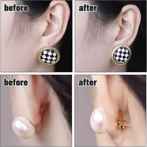 Earring Backs - 8pcs Locking Earring Backs for Studs, Hypoallergenic 18k Gold Colour Retention Earring Backs Replacements for Studs Droopy Ears (Gold and Silver) in Saudi Arabia