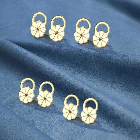 Earring Backs - 8pcs Locking Earring Backs for Studs, Hypoallergenic 18k Gold Colour Retention Earring Backs Replacements for Studs Droopy Ears (Gold and Silver) in Saudi Arabia
