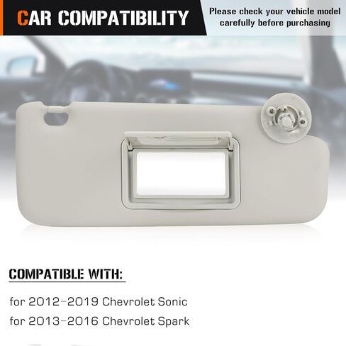 Left & Right Sun Visor for 2012-2019 Chevy Sonic, 2013-2016 Spark, Driver & Passenger Side Sunvisor Beige Grey Sunvisor Replace P95327509 P95327507 in Saudi Arabia