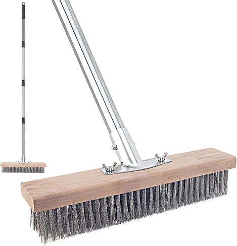 Floor Scrubber Brush with Long Handle for Deck Cleaning, 52'' Stiff Bristle Scrub Brush for Shower, Bathroom, Boat, Concrete, Carpet, Garage, Boat Cleaning, Small Outdoor Push Broom in Kuwait