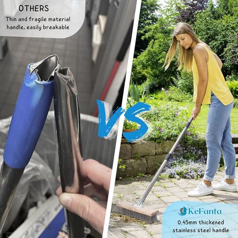 Floor Scrubber Brush with Long Handle for Deck Cleaning, 52'' Stiff Bristle Scrub Brush for Shower, Bathroom, Boat, Concrete, Carpet, Garage, Boat Cleaning, Small Outdoor Push Broom in Kuwait