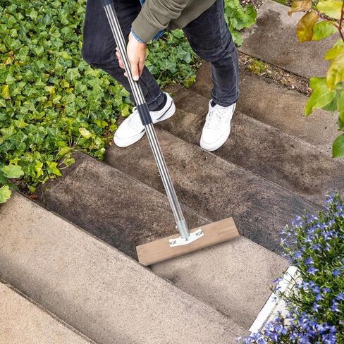 Floor Scrubber Brush with Long Handle for Deck Cleaning, 52'' Stiff Bristle Scrub Brush for Shower, Bathroom, Boat, Concrete, Carpet, Garage, Boat Cleaning, Small Outdoor Push Broom in Kuwait