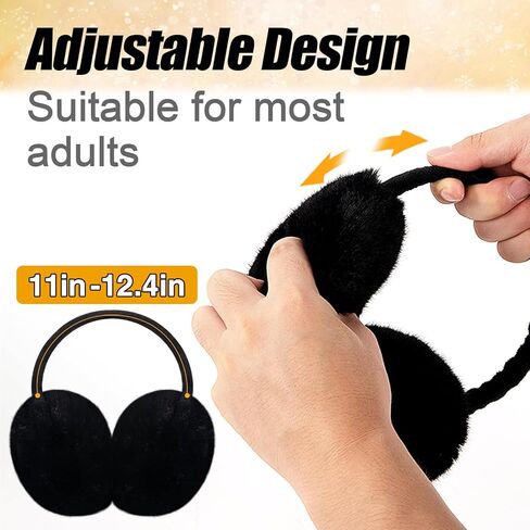 MADHOLLY 2 Pack Adjustable Faux Fur Earmuffs- Soft Warm Ear Muffs for Winter Women Men in Kuwait