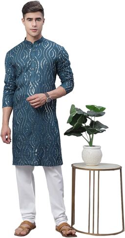Sojanya (Since 1958, Men's Pure Cotton Grey designer ONLY Long Kurta in Kuwait