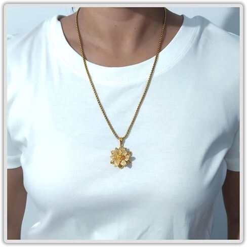 Fashion 18K Gold Plated Flower Pendant Necklace in Saudi Arabia