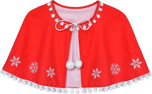 Sunny Fashion Girls Dress Jingle Bell Red Cape Cloak Christmas New Year in Saudi Arabia