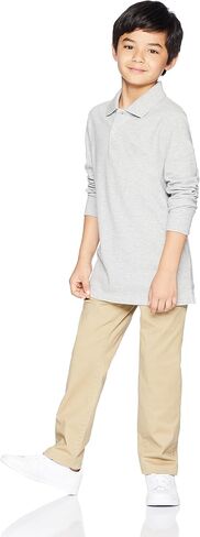 Amazon Essentials Boys and Toddlers' Long-Sleeve Pique Polo Shirts, Multipacks in Saudi Arabia