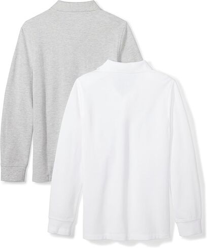 Amazon Essentials Boys and Toddlers' Long-Sleeve Pique Polo Shirts, Multipacks in Saudi Arabia