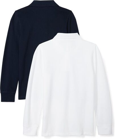 Amazon Essentials Boys and Toddlers' Long-Sleeve Pique Polo Shirts, Multipacks in Saudi Arabia