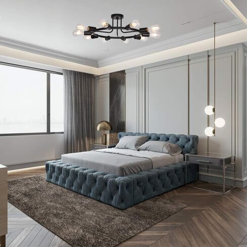 BONLICHT خمر المعادن الكبيرة السبوتنيك الثريات 10-الضوء فلوش جبل تركيبات الإضاءة السقف الأسود داخلي الإضاءة الثريا الصناعية منتصف القرن الحديثة نجمي نمط الإضاءة لاعبا اساسيا UL المدرجة in Kuwait