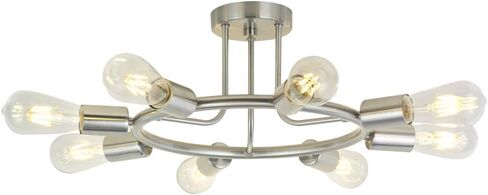 BONLICHT خمر المعادن الكبيرة السبوتنيك الثريات 10-الضوء فلوش جبل تركيبات الإضاءة السقف الأسود داخلي الإضاءة الثريا الصناعية منتصف القرن الحديثة نجمي نمط الإضاءة لاعبا اساسيا UL المدرجة in Kuwait
