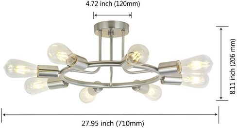 BONLICHT خمر المعادن الكبيرة السبوتنيك الثريات 10-الضوء فلوش جبل تركيبات الإضاءة السقف الأسود داخلي الإضاءة الثريا الصناعية منتصف القرن الحديثة نجمي نمط الإضاءة لاعبا اساسيا UL المدرجة in Kuwait