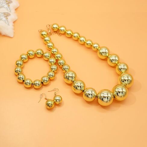 JNF Chunky Big Pearl Necklace for Women Faux Pearls Necklace set Large Beaded Pearl Collar Choker Necklaces Christmas Jewelry in Kuwait