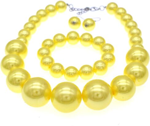 JNF Chunky Big Pearl Necklace for Women Faux Pearls Necklace set Large Beaded Pearl Collar Choker Necklaces Christmas Jewelry in Kuwait