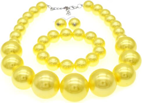 JNF Chunky Big Pearl Necklace for Women Faux Pearls Necklace set Large Beaded Pearl Collar Choker Necklaces Christmas Jewelry in Kuwait