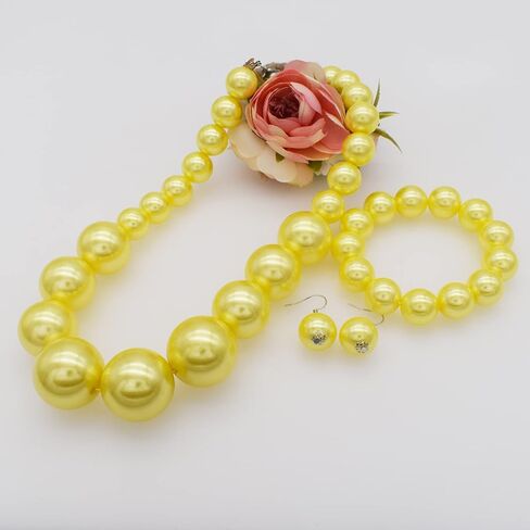 JNF Chunky Big Pearl Necklace for Women Faux Pearls Necklace set Large Beaded Pearl Collar Choker Necklaces Christmas Jewelry in Kuwait
