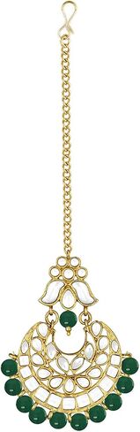 Aheli Faux Pearl Faux Kundan Choker Necklace with Earrings Indian Traditional Bollywood Jewelry Set Gift for Women in Kuwait