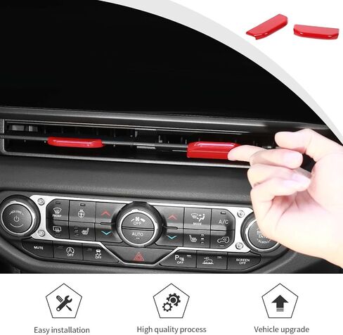 JWWY for Jeep JL Vent Air Outlet Adjustment Cover Trim Fit for 2024-2025 Jeep Wrangler JL JLU Gladiator JT 4xe Interior Accessories 2pcs Red in Saudi Arabia