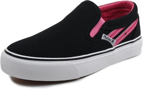 Hurley Kids Canvas Slip On Sneakers – Low Cut Skateboarding Shoes for Kids, Sports Shoes for Boys and Girls, Casual Sneakers in Kuwait