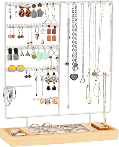 ProCase Jewelry Organizer Stand Necklace Holder Bundle with 3 Tier Necklace Organizer Jewelry Tree in Saudi Arabia