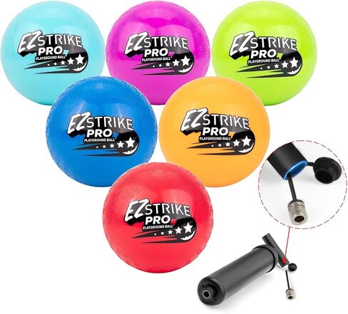 8.5'' Playground Ball Set, Posh Rubber Dodgeballs for Kids and Adults, Handball Kick Ball for Outdoor and Indoor Games, Rubber Balls Includes Pump in Saudi Arabia