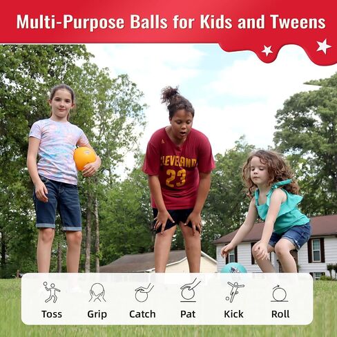 8.5'' Playground Ball Set, Posh Rubber Dodgeballs for Kids and Adults, Handball Kick Ball for Outdoor and Indoor Games, Rubber Balls Includes Pump in Saudi Arabia