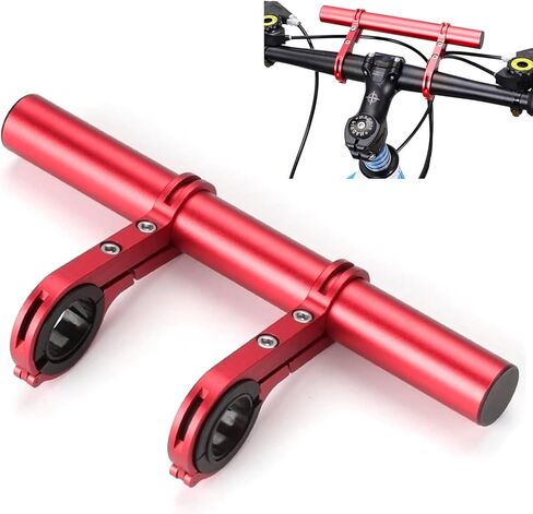 7.87"" Bike Handlebar Extender, Double Aluminum Alloy Bicycle Handlebar Extender for Flashlight Holder Bicycle Accessories with Screwdriver for Bicycle Speedometer Light, Blue in Saudi Arabia