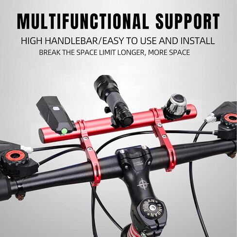 7.87"" Bike Handlebar Extender, Double Aluminum Alloy Bicycle Handlebar Extender for Flashlight Holder Bicycle Accessories with Screwdriver for Bicycle Speedometer Light, Blue in Saudi Arabia
