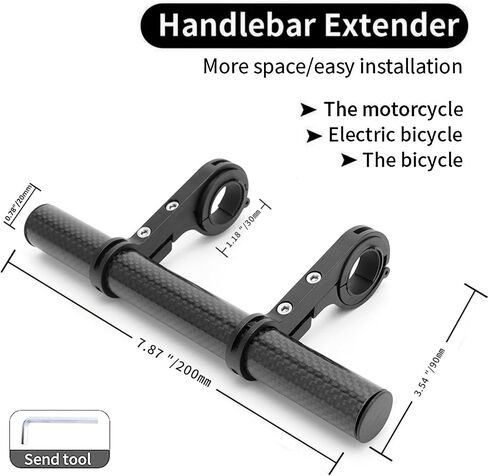 7.87"" Bike Handlebar Extender, Double Aluminum Alloy Bicycle Handlebar Extender for Flashlight Holder Bicycle Accessories with Screwdriver for Bicycle Speedometer Light, Blue in Saudi Arabia