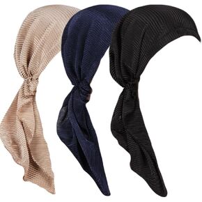 DINPREY Long Pretied Head Scarf for Women Bandana Hair Turban Hat Chemo Headwear for Women Headwraps Beanie Skull Cover Hat