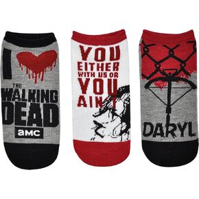 The Walking Dead Lowcut Socks (3 Pair Pack) - I Heart The Walking Dead Daryl - One Size Fits Most