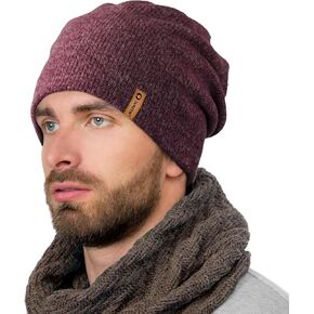Sukeen Beanies Hats Men Women Winter Hat, Double-Layer Soft Warm Beanie for Women, Reversible Slouchy Mens Womens Beanie Hats
