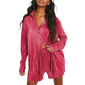 طقم سراويل نسائية من Faleave مكون من قطعتين قميص صيفي مطبوع عليه زهور وأزرار سفلية كبيرة الحجم بخصر عالٍ أطقم قصيرة Y2K ملابس الشارع in Kuwait