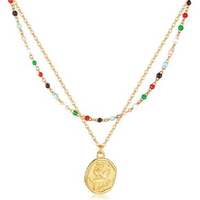 Kim Carrey 24K Real Gold Plated Necklaces for Women | Initial Dainty Layered Necklace for Women Silver | Choker Necklace Layered Necklaces for Women Gift