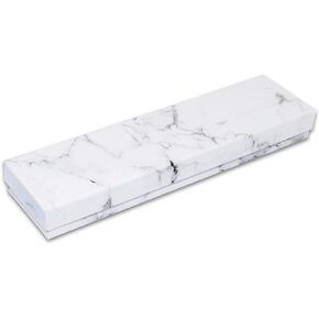 TheDisplayGuys 100-Pack #82 Cotton Filled Cardboard Paper Jewelry Box Gift Case - Marble White (8 1/16" x 2 1/4" x 1 3/8")