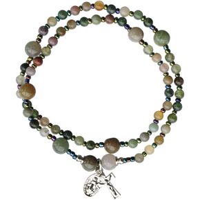 Multicolor Onyx Twist 4mm Rosary Bracelet