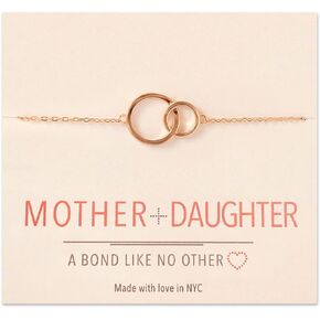 A+O Gifts for Mom, Mother Daughter Gift - Interlocking Circle Necklace OR Bracelet, Christmas Gifts