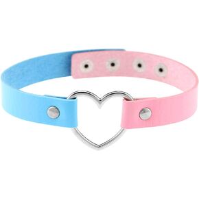 Rofusn Gothic Heart Choker Necklace for Women Girls, Adjustable Punk Collar Neckband Necklace Halloween Jewelry Gifts