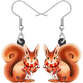 DUOWEI Cute Acrylic Squirrel Earrings Dangle Drop Squirrel Jewelry Gifts for Women Children Girls
