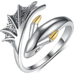 Dragon Ring 925 Sterling Silver Adjustable Dragon Rings Dragon Jewelry Gifts for Women Men Teens Girls