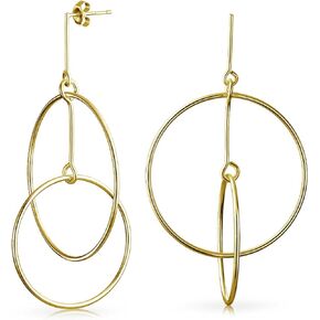 Delicate Minimalist Geometric Thin Round Open Circle Modern Threader Hoop Earrings For Women Teen .925 Sterling Silver