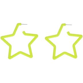 90s Retro Neon Star Triangle Circle Hoop earrings Vintage for Party Disco Colorful Big Hoop Earrings Colorful Earrings Dangle Earrings for Women Girls