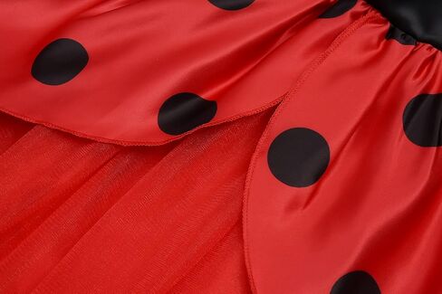 فستان ReliParty Ladybug للفتيات مع قناع وحقيبة زي للأطفال، زي تنكري لأعياد الميلاد والهالوين وعيد الميلاد in Saudi Arabia