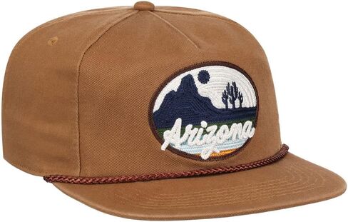 Local Crowns Arizona Golfer Views Patch Adjustable Snapback Cap tan, Tan, One size in Kuwait